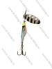 Блесна вращающаяся AQUA FISH REFLEX-4 с рыбкой 12,0г, цвет 06 (бело-синий, лепесток - серебро)
